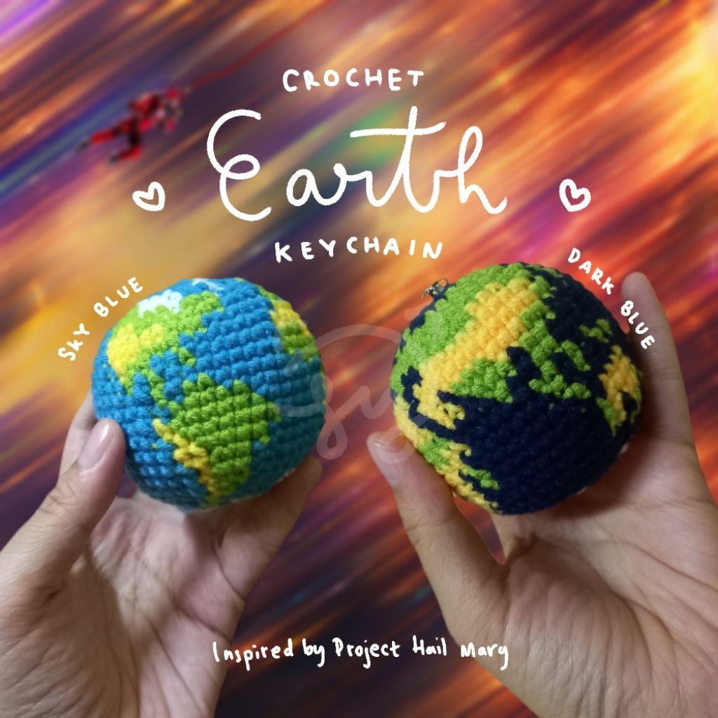 Jual Crochet Earth Keychain Inspired by Project Hail Mary | Shopee ...