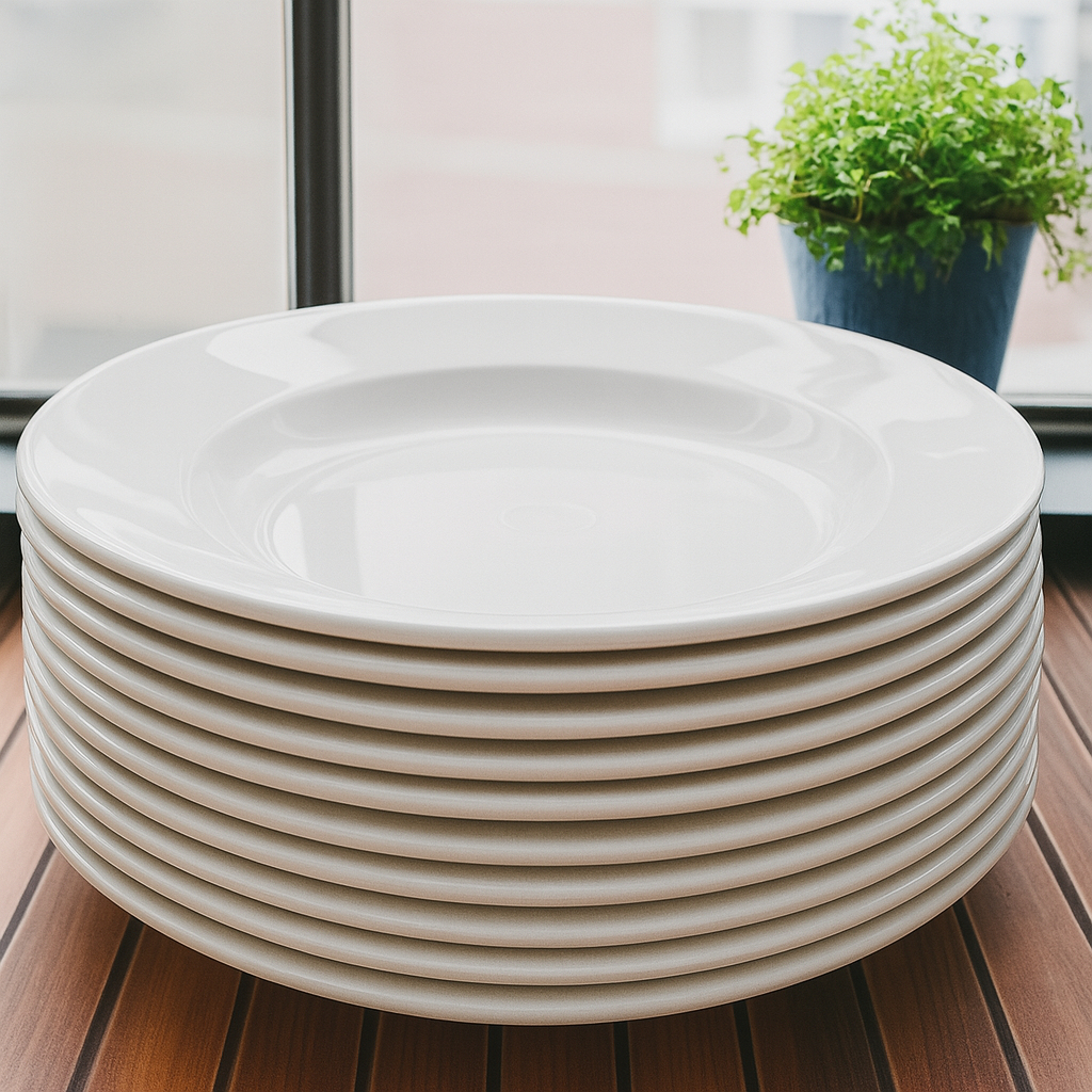 [12 PCS] PIRING 21CM SEMI MELAMINE GRATIS BUBBLE VIRAL CEKUNG MAKAN