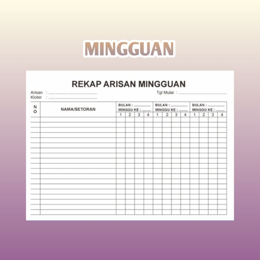 Jual BUKU REKAP ARISAN HARIAN/MINGGUAN/BULANAN | Shopee Indonesia