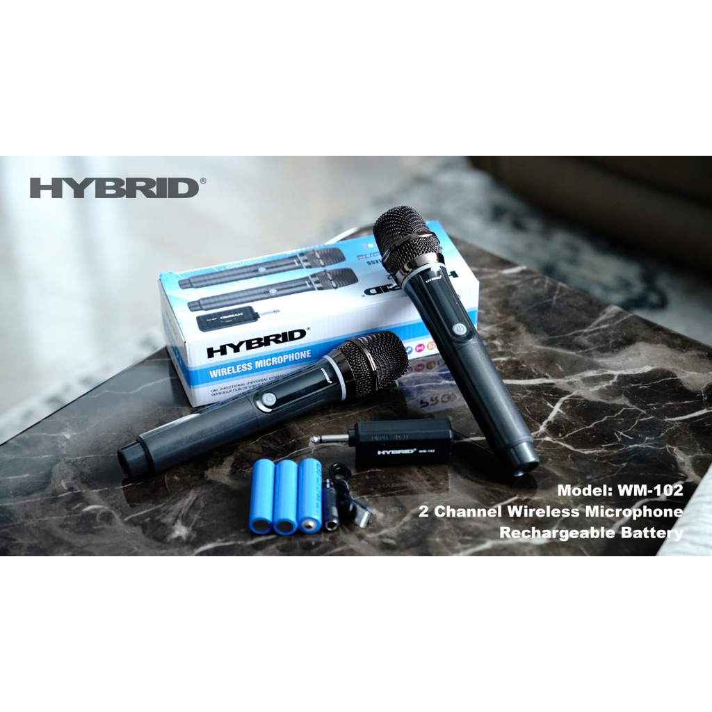 Jual MIC WIRELESS HYBRID 2 CHANNEL WM-102 WM 102 WM102 ORIGINAL ...