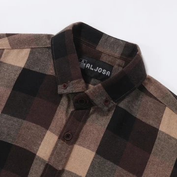 ALJOSA Kemeja Flanel Pria Lengan Panjang Hem Flannel Baju Cowok Motif Kotak Premium