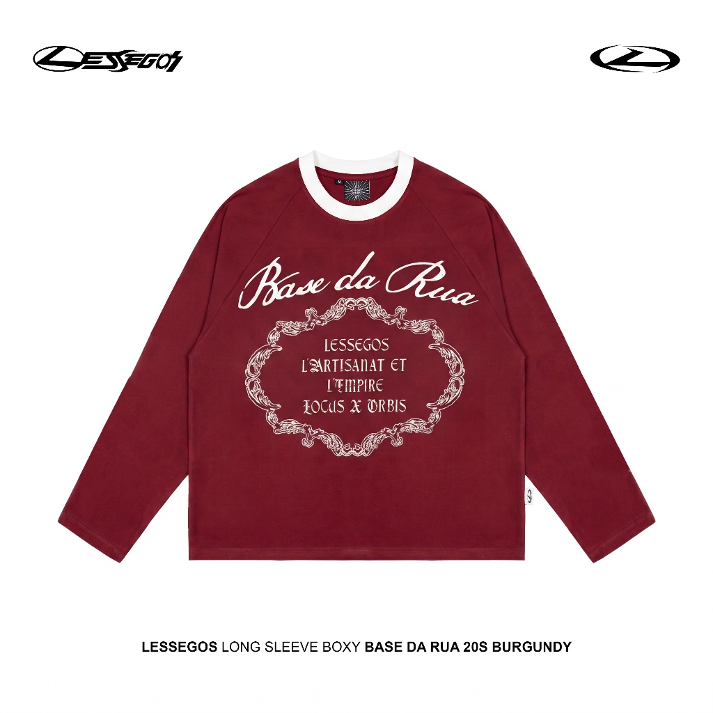 Jual Lessegos Longsleeve Boxy Base Da Rua 20s Burgundy | Shopee Indonesia