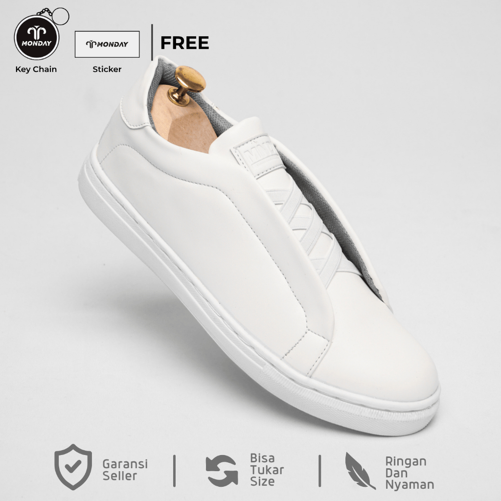Jual Monday Official - Scaling White - Sepatu Sneakers Slip-on White ...