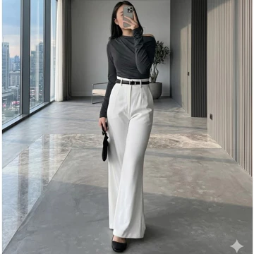 ETTA PANTS Semi Flared Celana Highwaist Wanita Kulot Loose Pants Panjang Formal Bahan Kerja