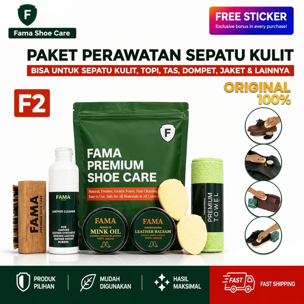 Jual FAMA-Paket Leather Care F2-Perawatan Sepatu Kulit-tas-dompet-jaket ...