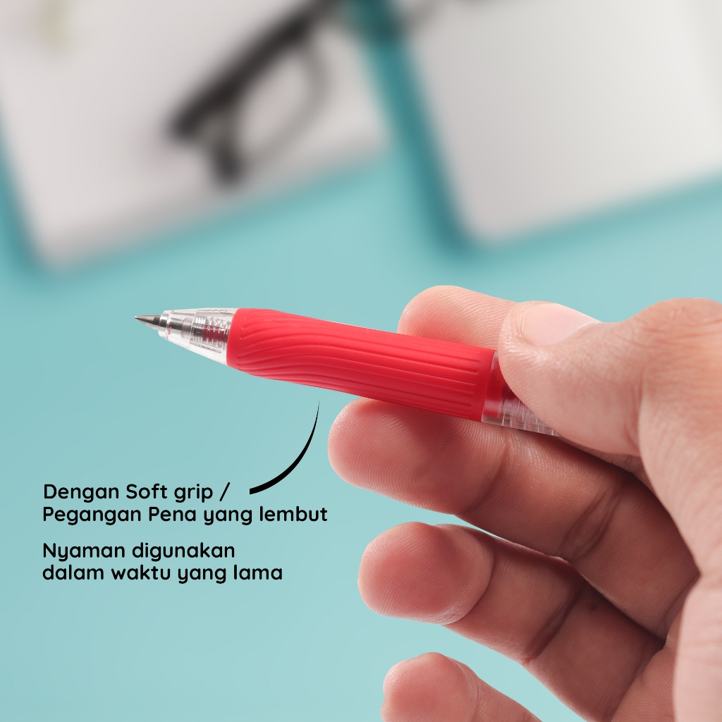 Bantex Colorful Gel Pen 0.5 mm / Pulpen Pena Satu Set 6 Warna BG1114 (6)
