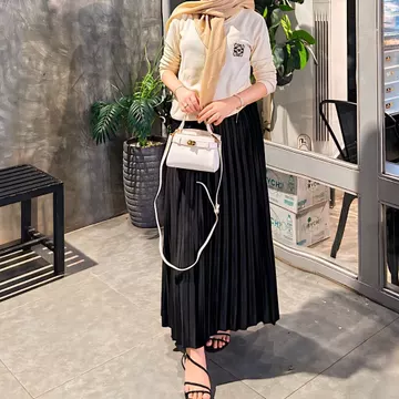 Rok Plisket Bludru Premium Velvet Wanita Mewah Elegan Anti Kusut Pinggang Elastis Nyaman Jatuh