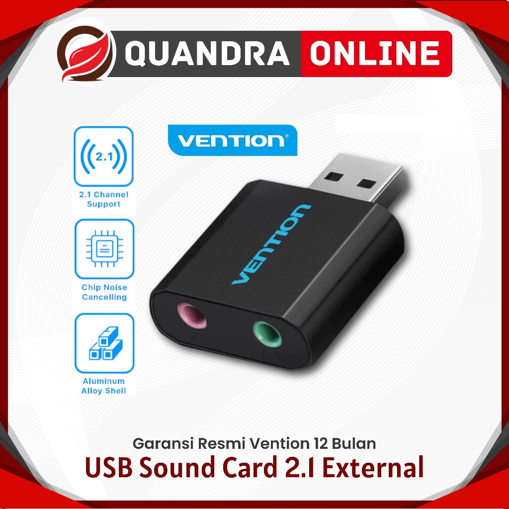 Jual Vention Sound Card Converter USB To 3.5mm Audio Splitter For ...