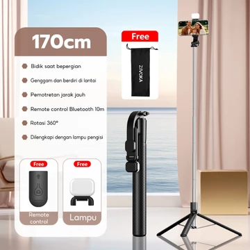(Gratis 100 Asli Lampu Pengisi) ZIVOKA Tripod Tinggi 1700mm Rotasi 360° Tripod Yang Dapat
