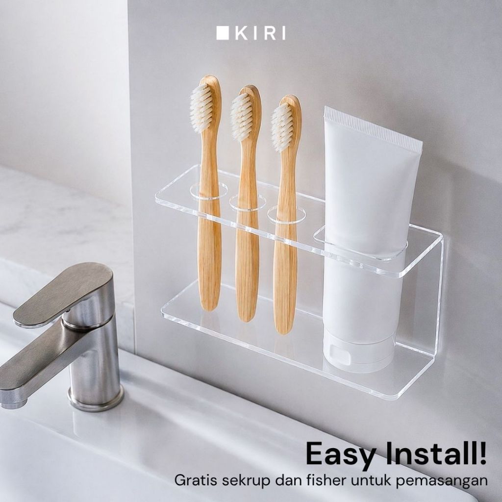 Jual Tempat Holder Sikat Gigi Tempel Dinding Akrilik Kamar Mandi ...