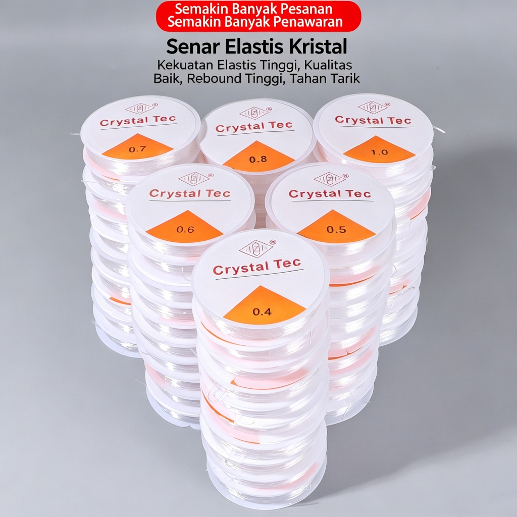 Tali Senar Elastis Crystal Tech Bahan Kerajinan Diy 1PCS