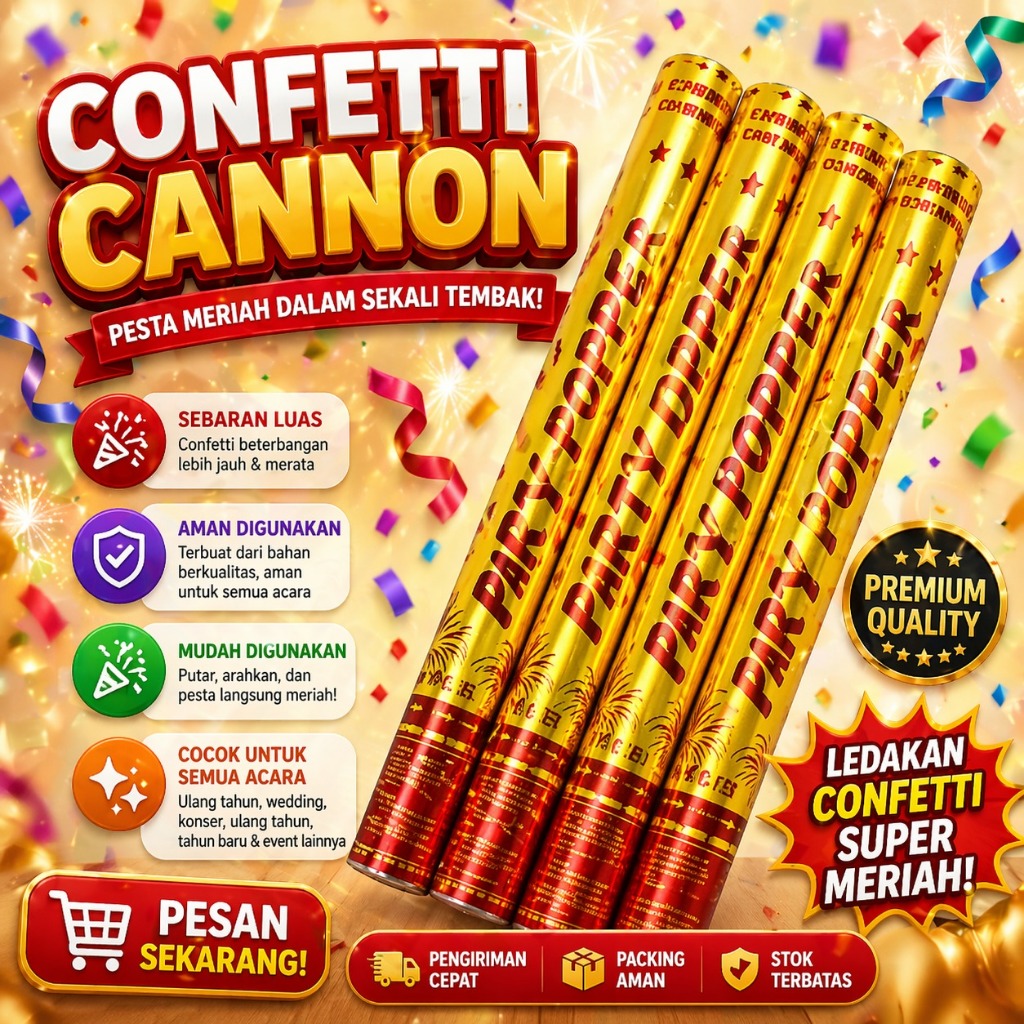 Jual Confetti popper 50 cm dan 60 cm | Shopee Indonesia