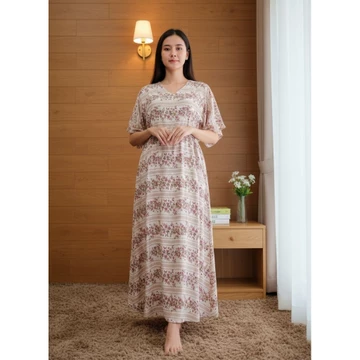 DELOFI Homewear Daster Amanda Panjang Maxi Dress Premium Rayon Viscose