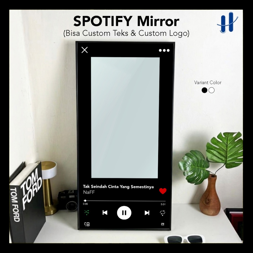 Jual Haydecor Frame Mirror Spotify Custom Lagu & Foto Dekorasi Dinding ...