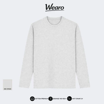 Kaos Polos Panjang Cotton Combed Premium Kaos Lengan Panjang Pria Wanita Round Neck Reguler Fit