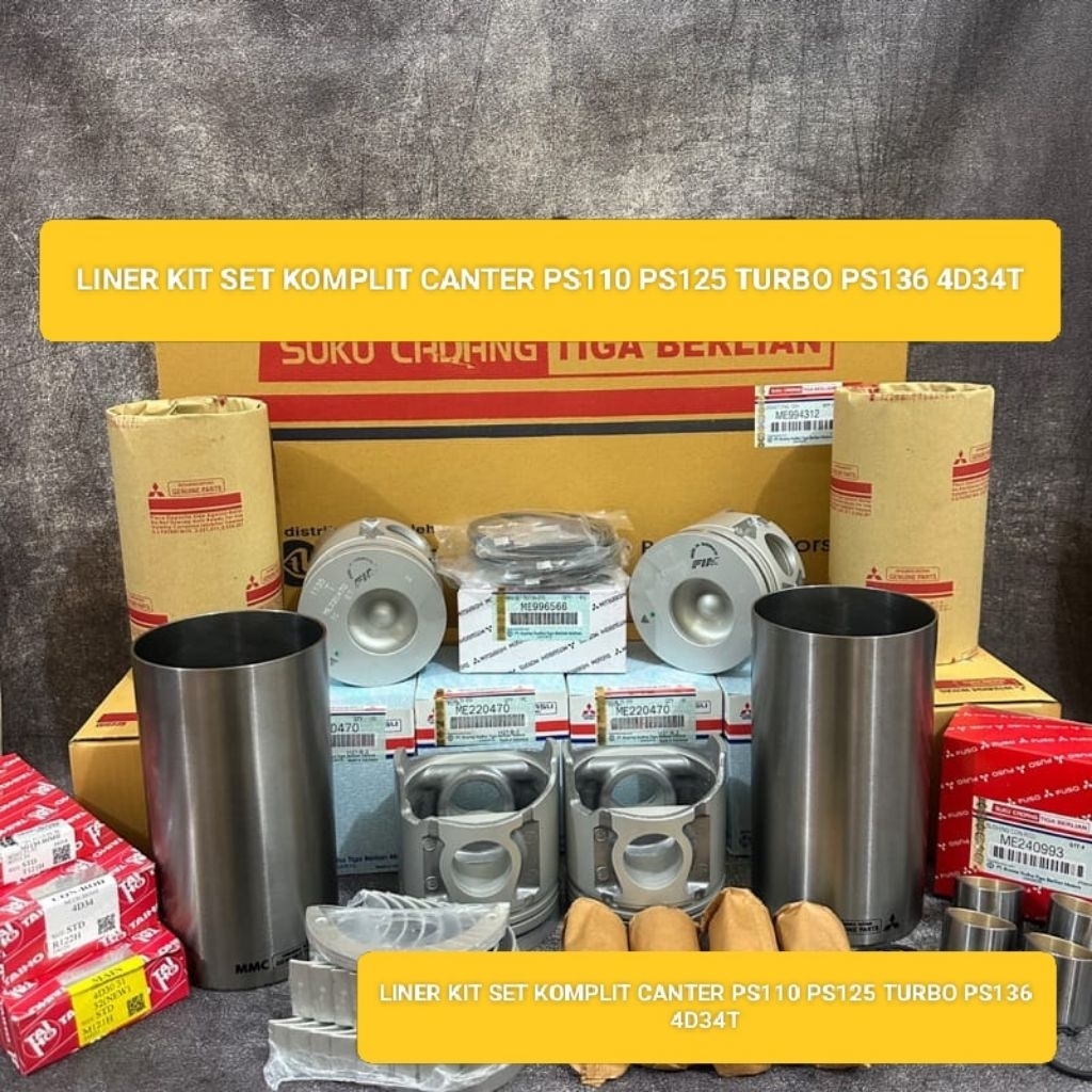 Jual LINER KIT SET KOMPLIT CANTER PS110 PS125 TURBO PS136 4D34T ORI OEM ...