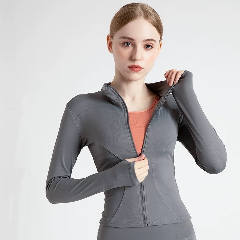 Owngrace Jaket Olahraga Anti Uv Wanita Polos Lengan Panjang Untuk Yoga/gym/fitne - foto 3