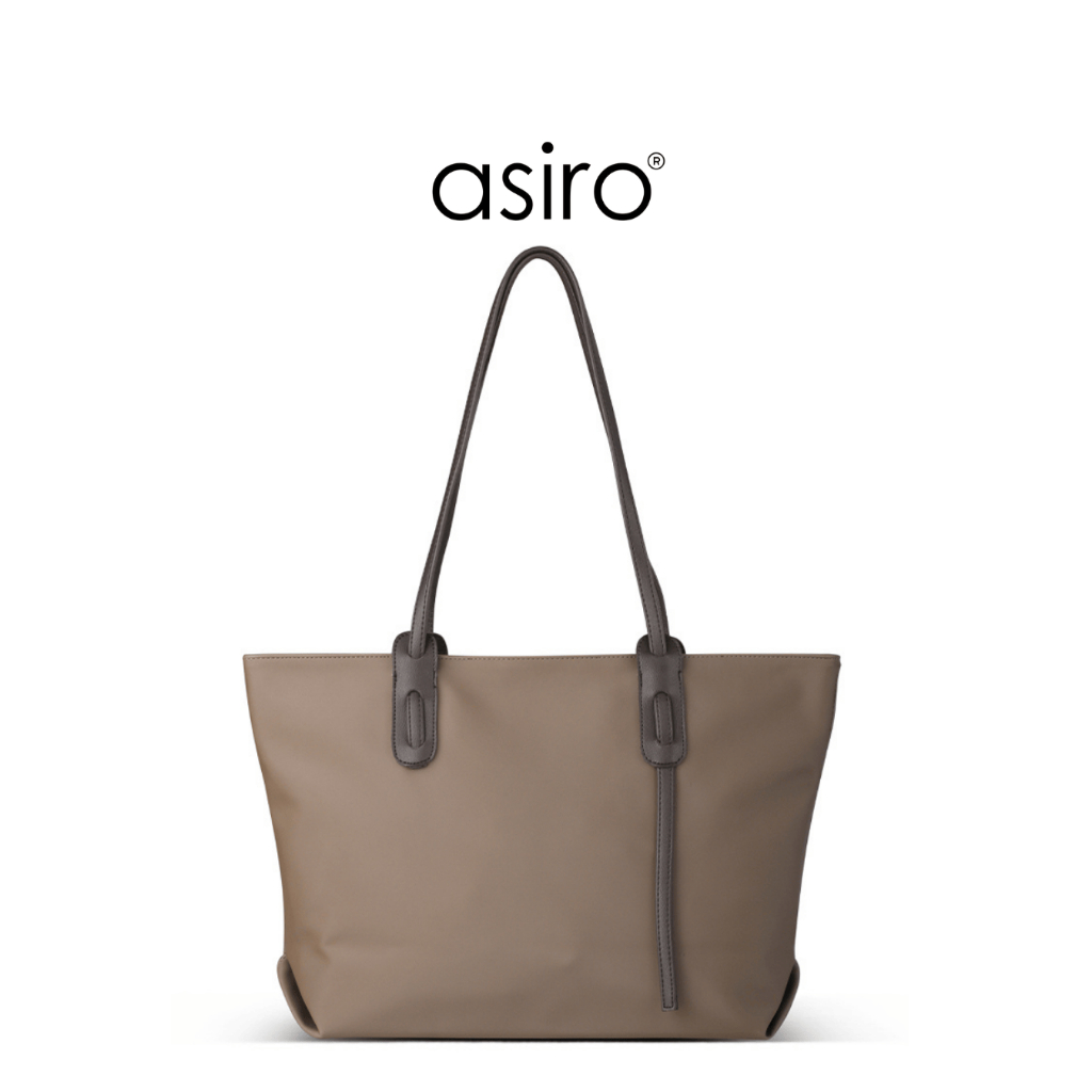Jual Asiro Amira Nylon Tote Bag Brown Tas Kuliah Wanita Tas Kerja Polos ...