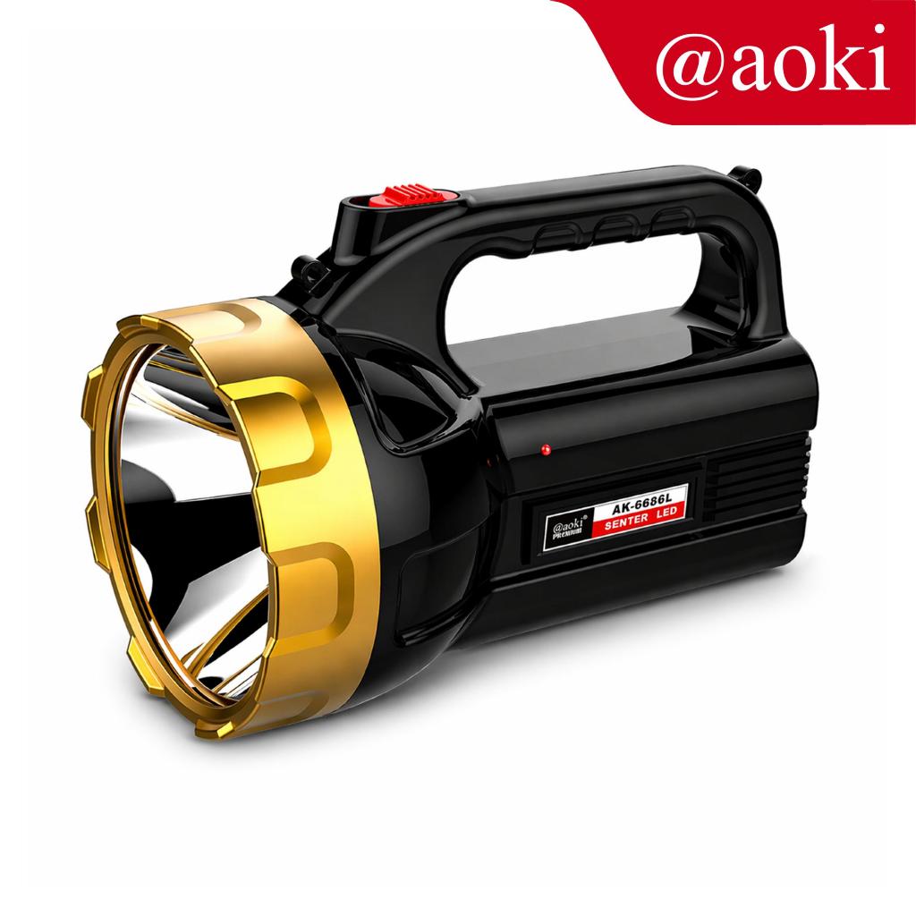 Jual AOKI Senter Jumbo LED 20W Lensa Besar 10.3CM | Baterai 2400mAh ...
