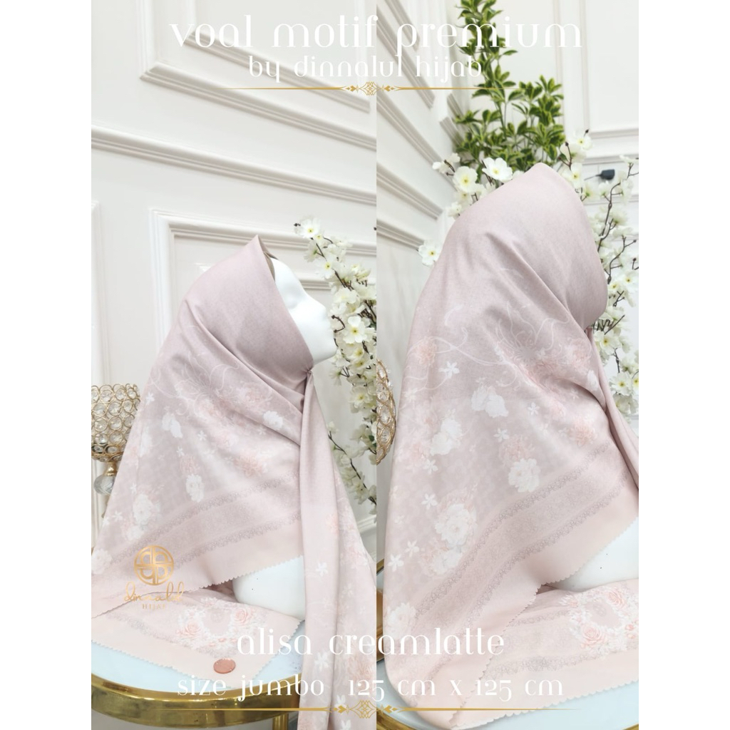 Hijab Segiempat Voal Motif SYAR'I WITH BOX By Dinnalulhijab
