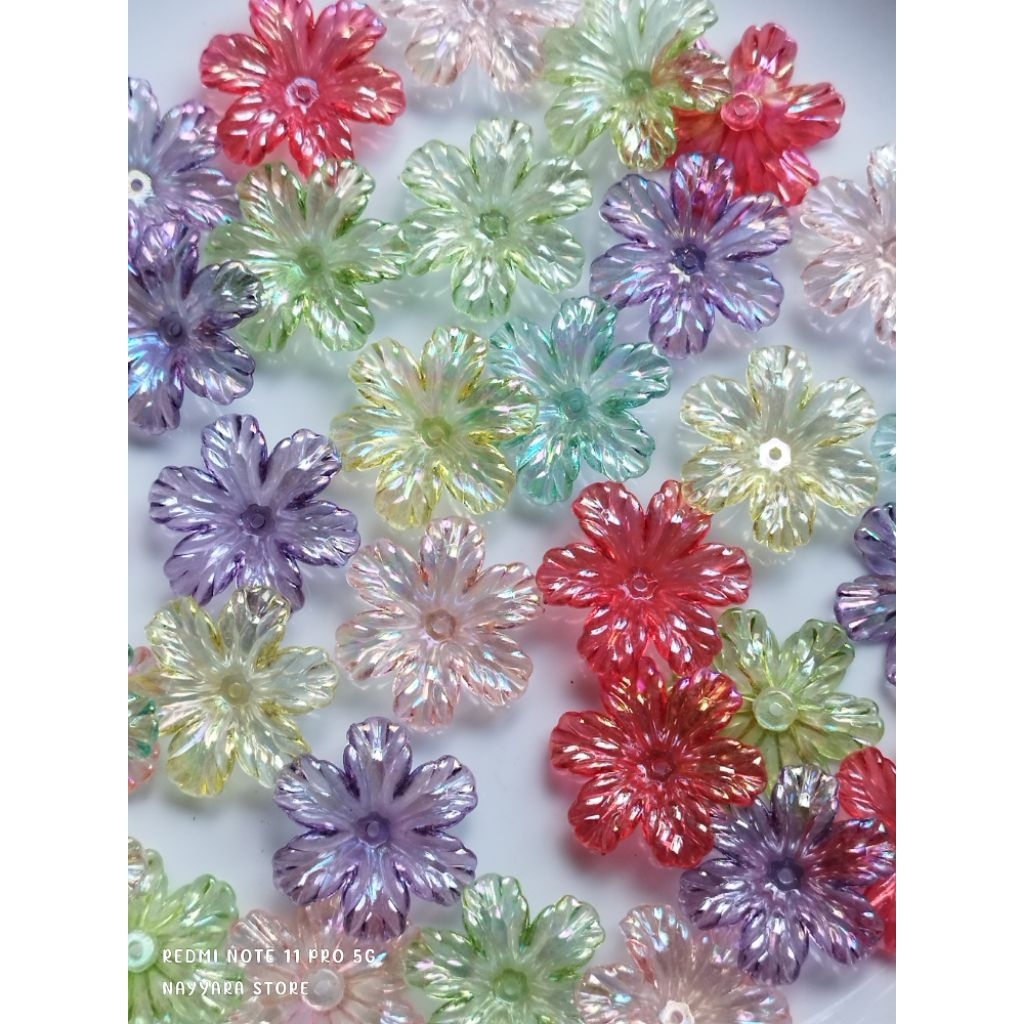 Jual Pon aneka mote manik akrilik kelopak bunga tulip sakura | Bahan ...