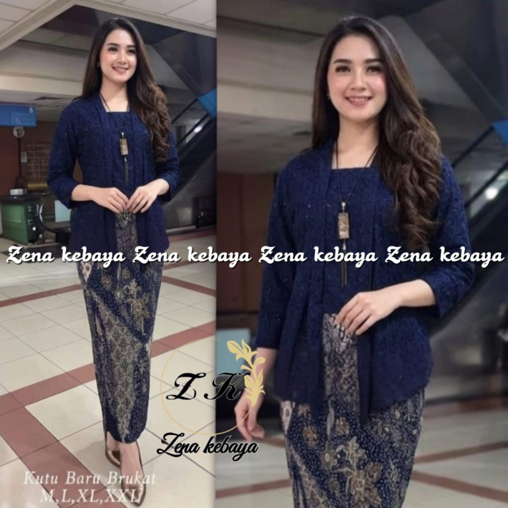 Jual Set Kebaya Modern Brokat Kebaya Kutubaru Rok Plisket Kebaya Wisuda ...