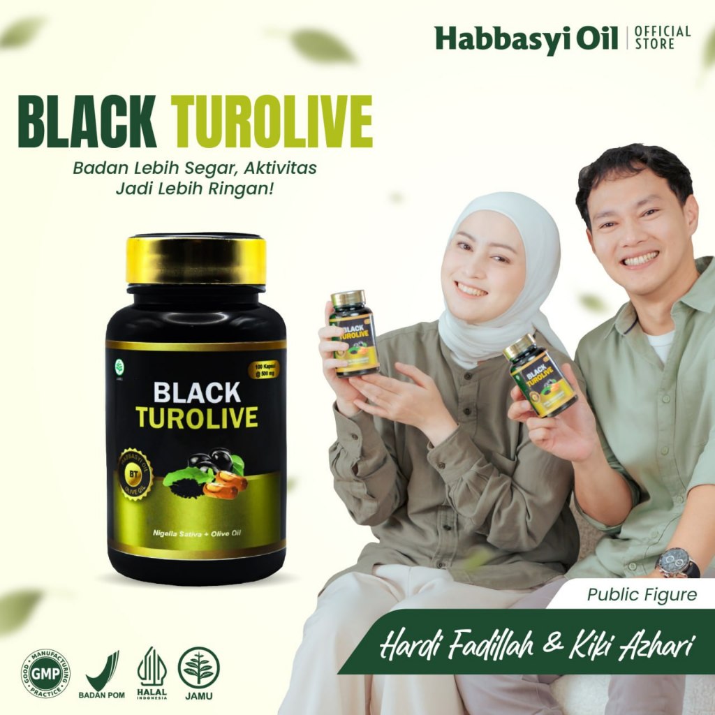 HNU - Black Turolive Kapsul Minyak Habbatussauda Plus Olive Oil Untuk Hipertensi Tekanan Darah Tinggi Kolesterol