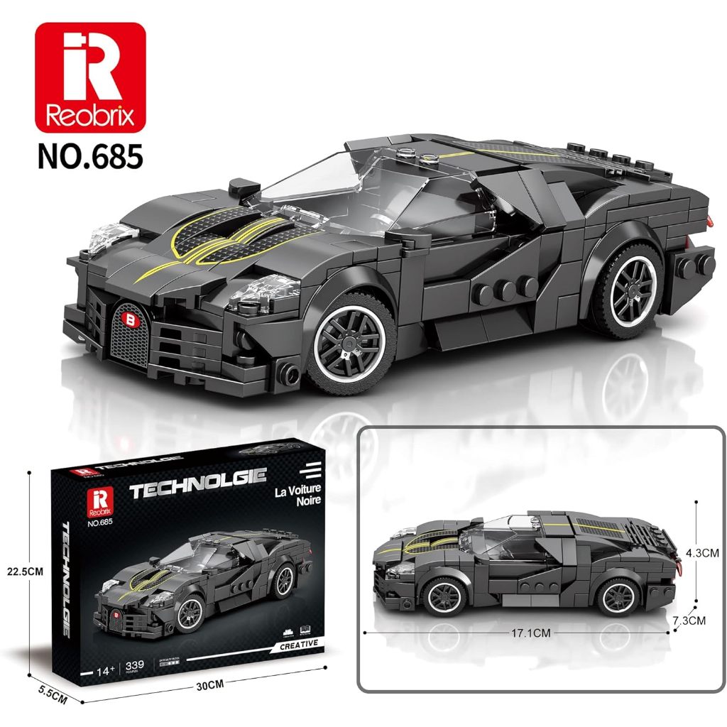 Jual Reobrix No. 685 Mainan Balok Susun Mobil Bugatti La Voiture Noire ...