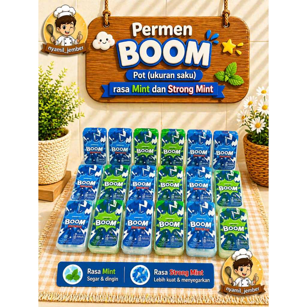 Jual (2 PCS) PERMEN BOOM POT KEMASAN SAKU | Shopee Indonesia
