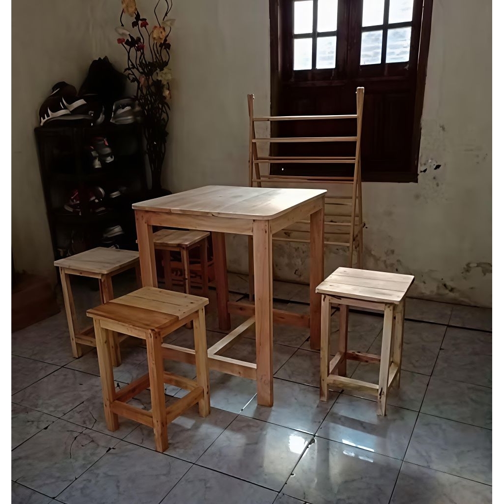 Jual Meja Kursi Caffe Kayu Meja Makan Minimalis Murah | Shopee Indonesia