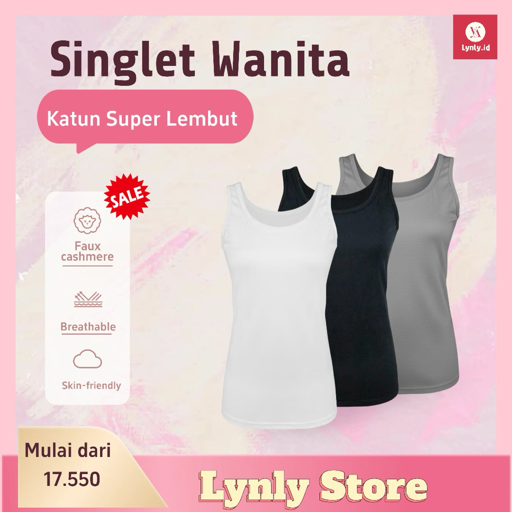 Jual SINGLET PREMIUM WANITA /TANK TOP PREMIUM WANITA SINGLET TALI BESAR ...