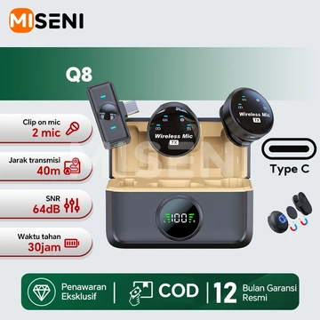 MISENI K15 3 IN 1 Lavalier Wireless Microphone Dual Mikrofon Clip On Mic Bluetooth Tanpa Kabel