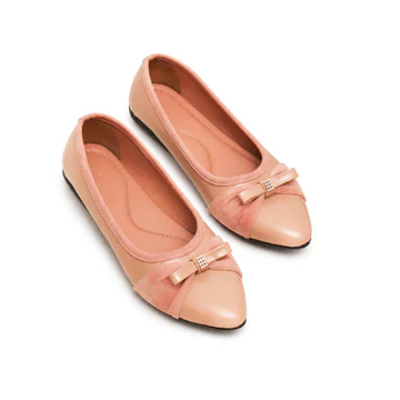 Quince Delia Sepatu Flat Shoes Wanita Elegan Suede