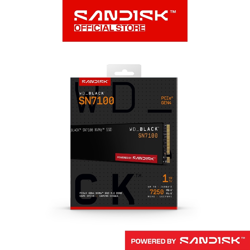WD Black SSD SN7100 M.2 500GB / 1TB / 2TB PCIe Gen4 NVMe 2280 (5)