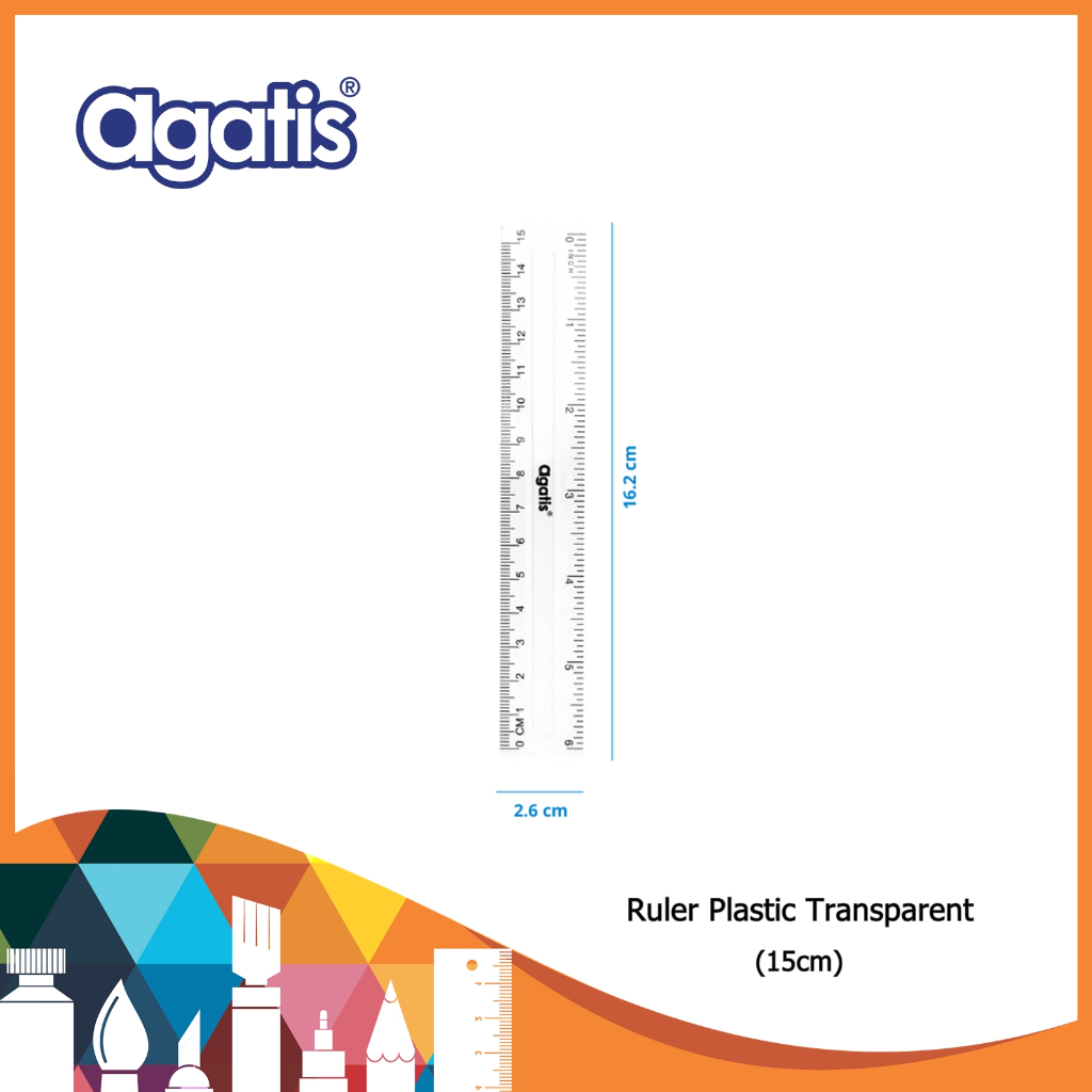 Jual Agatis Ruler Plastic Transparent 15cm / Penggaris Plastik ...