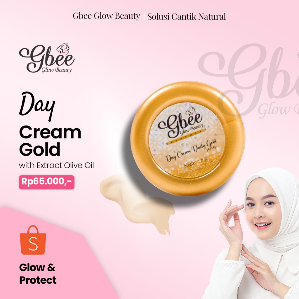 Jual Gbee Glow Beauty Day Cream Gold Small 5gr (COD) / Cream Siang ...