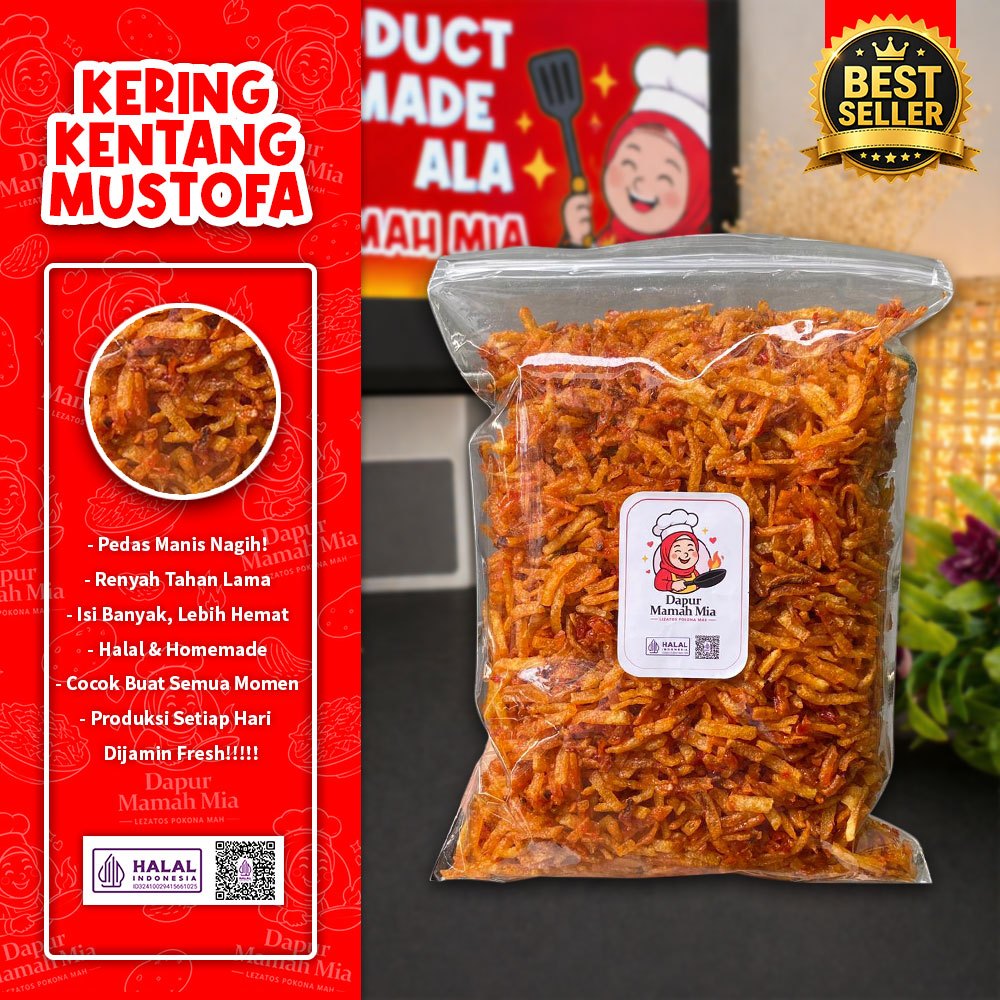 Jual Kering Kentang Mustofa 500gr Balado Pedas Manis Daun Jeruk Kriuk ...