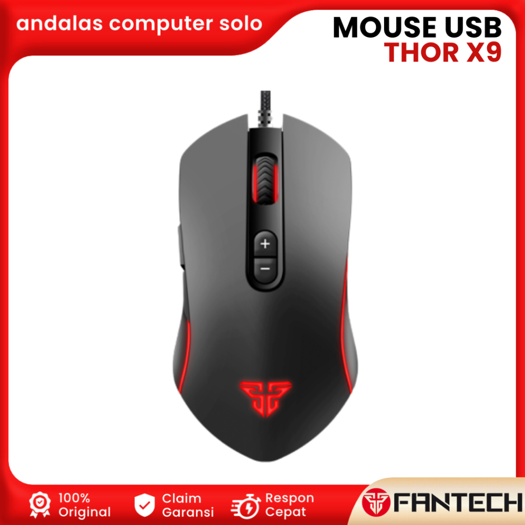 Jual MOUSE USB KABEL GAMING FANTECH THOR X9 MACRO WIRED GAMING MOUSE ...