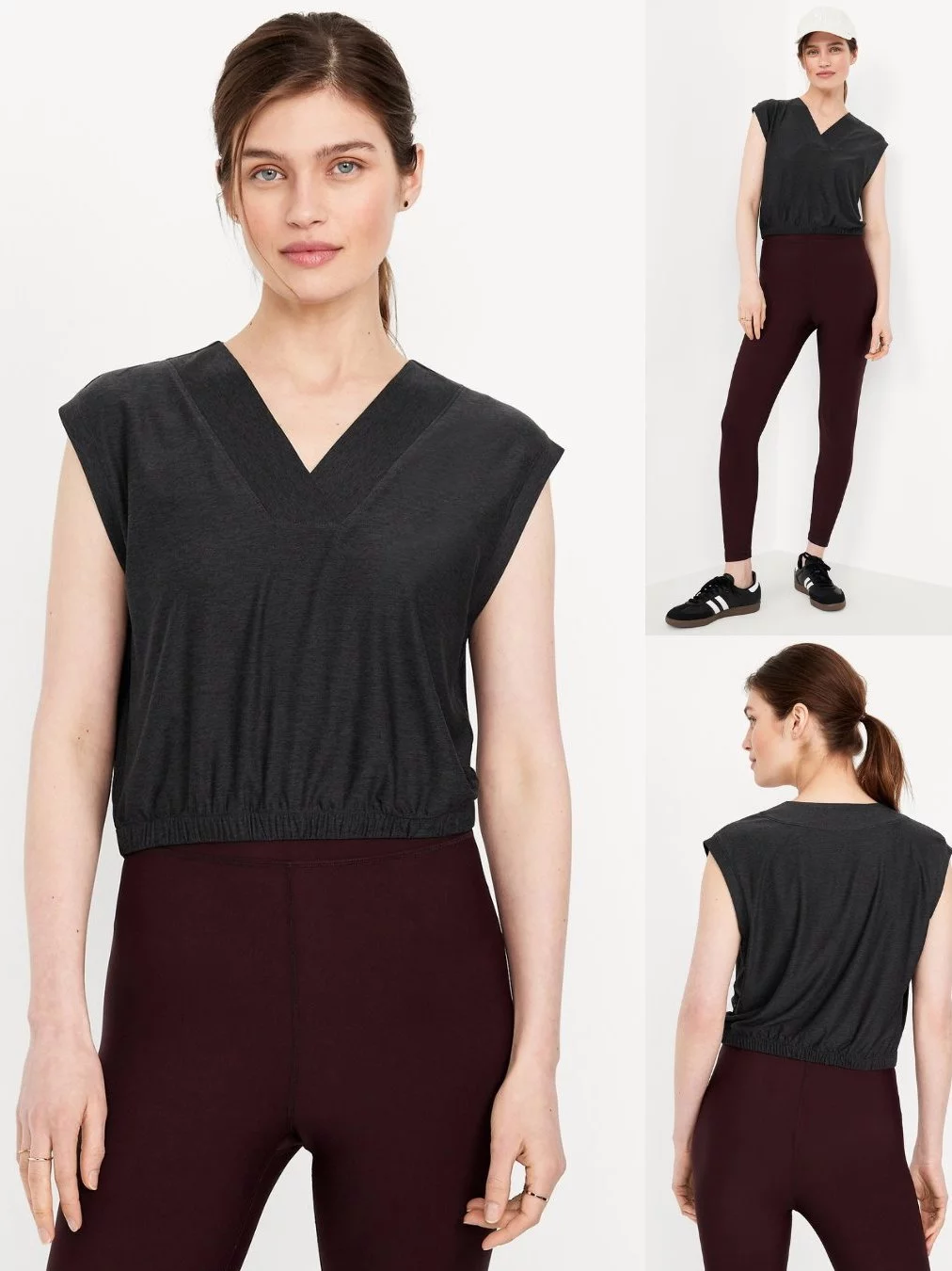 Kaos Lekbong Bahan Sport Wanita OLN V-Neck Tank - 2345
