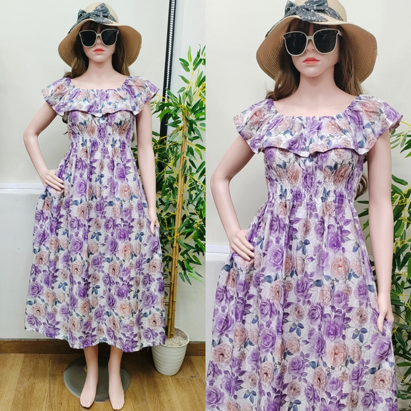 Dress Olivia Sabrina Casual Santai Rayon Adem Nyaman Motif Bunga - foto 5