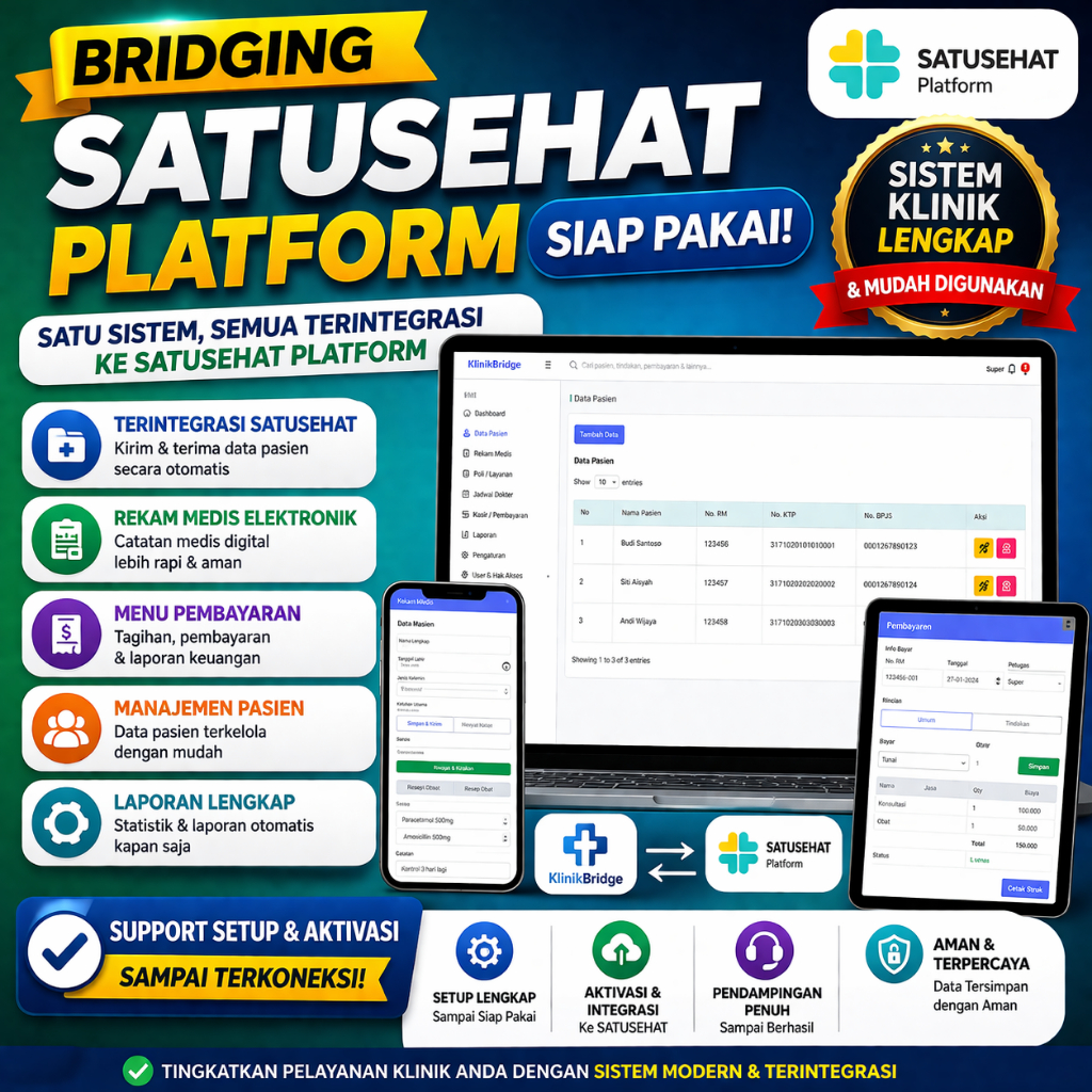 Jual Aplikasi Klinik Pratama Web + Bridging SATUSEHAT | SIM Klinik Siap ...