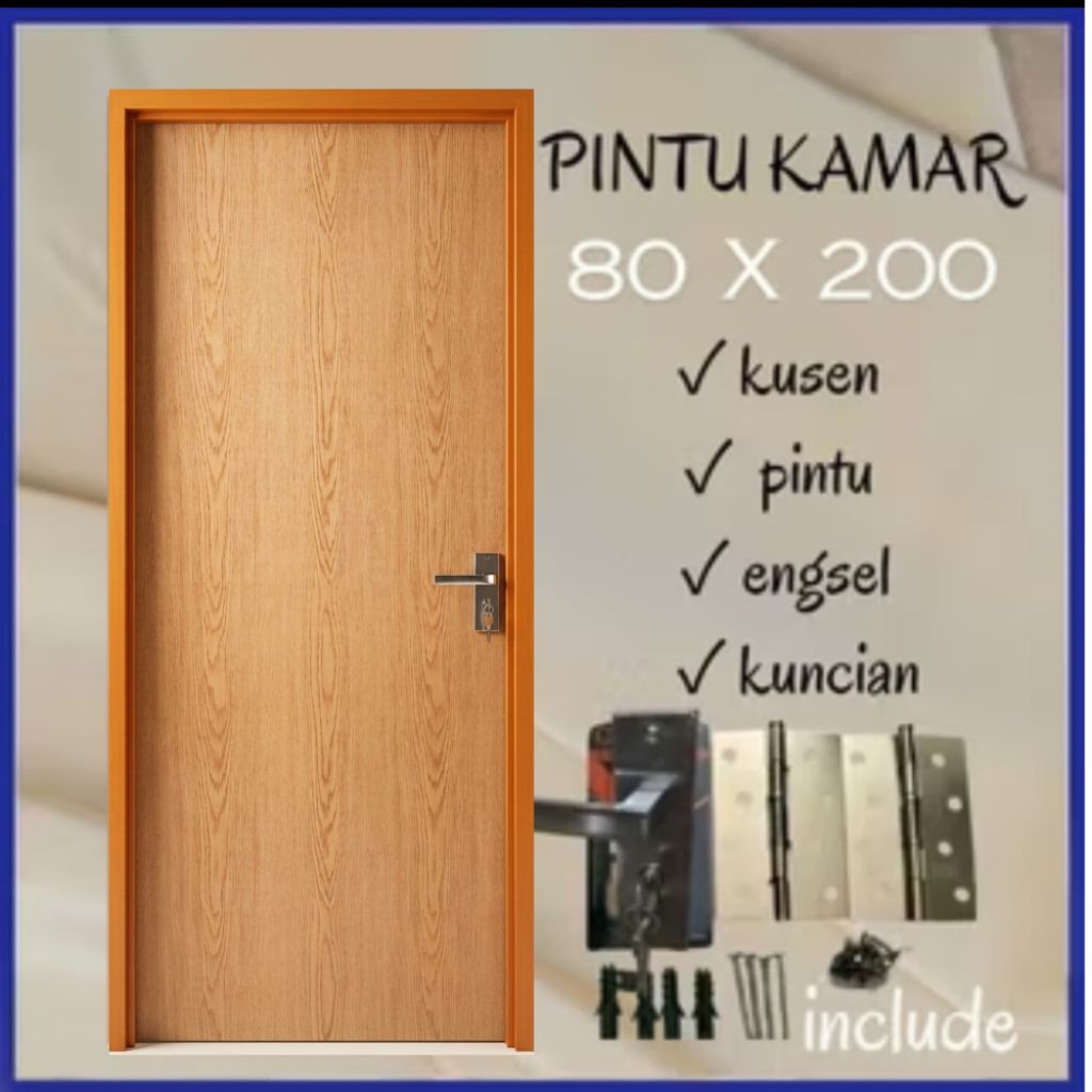 Pintu PVC 80 x 200 cm Untuk Kamar Minimalis Estetik