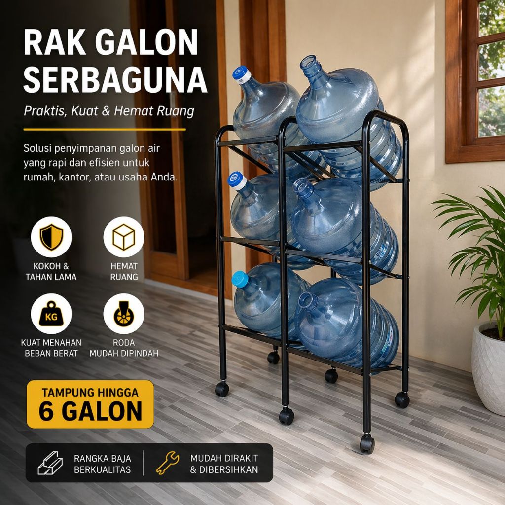 Jual Rak Galon Susun 6 Double Tempat Penyimpanan Galon Yang Sangat ...