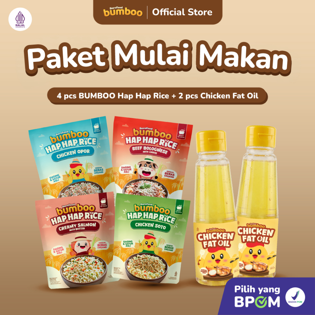 Jual Paket Mulai Makan | Bumboo Hap Hap Rice & Bumboo Fat Oil | 100% ...