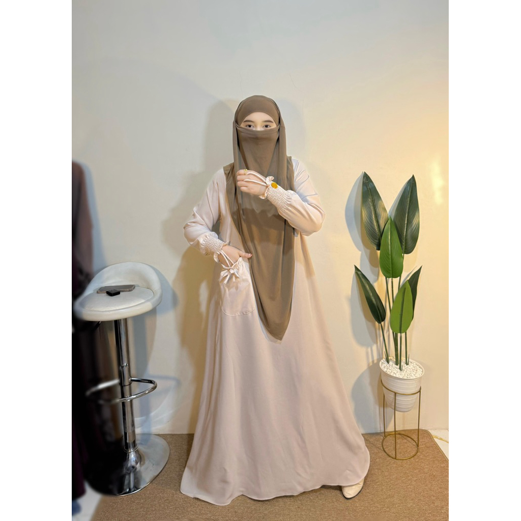 Abaya Naura Dress Sabrina anti uv Busui frendy Gamis Terbaru Haji Umroh seragaman