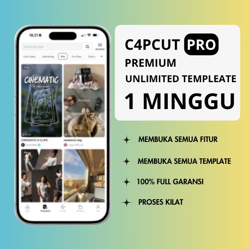 Jual CAPCUT Template fitur Pro cp 1minggu Siap Pakai dan Edit - Sekali ...