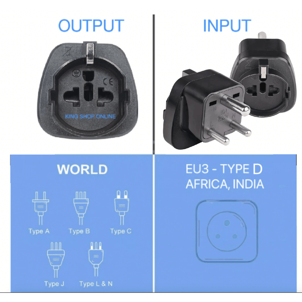 Jual Colokan Steker Travel Adapter Konverter EU US Ke Italy Etiopia ...