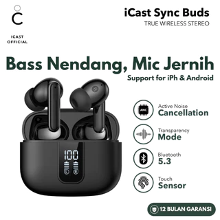 iCast Sync Buds TWS Wireless Bluetooth Earphone ANC ENC Transparancy TWS