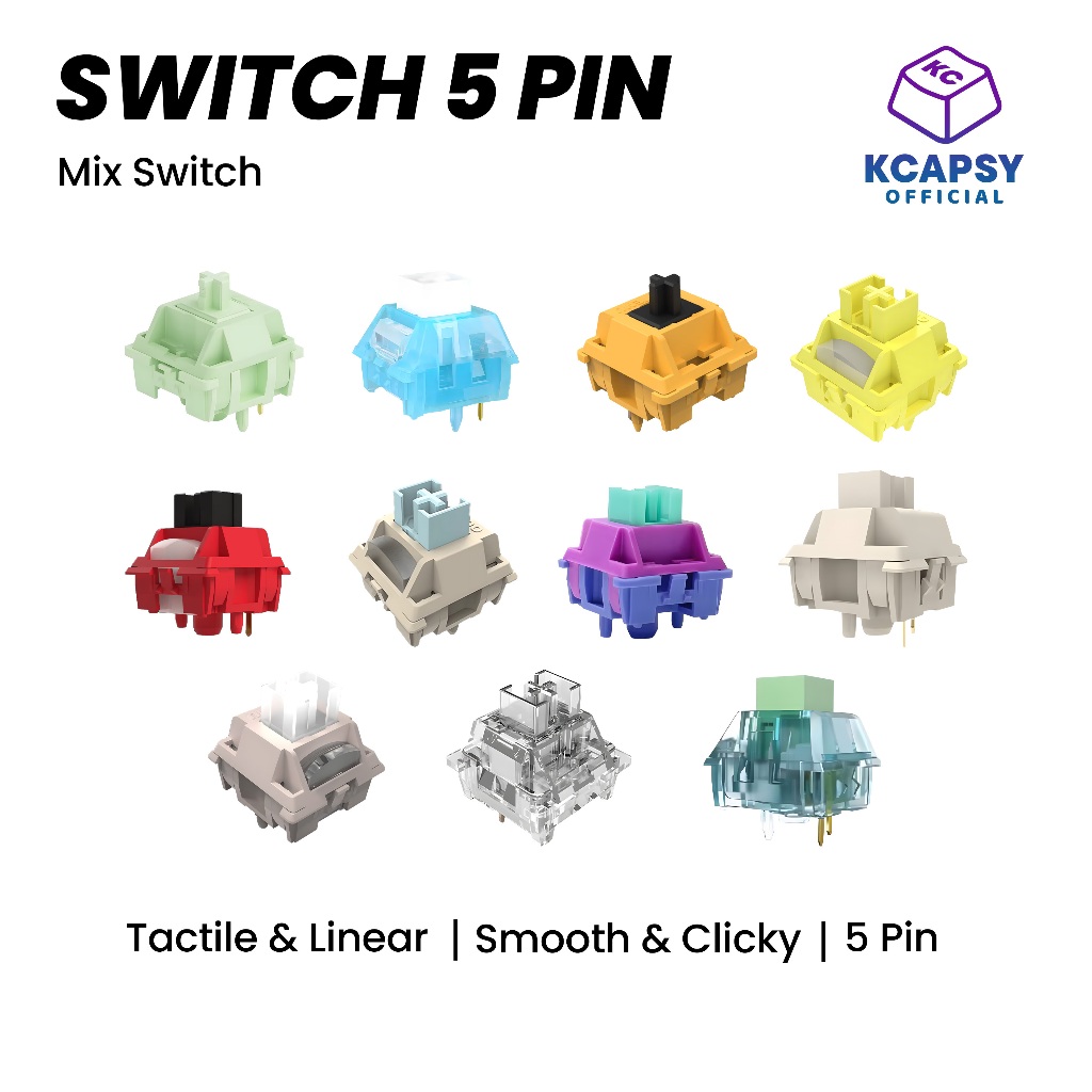 Jual 5STAR Switch Mechanical Keyboard 5 Pin Mix Switch Hot Swap ...