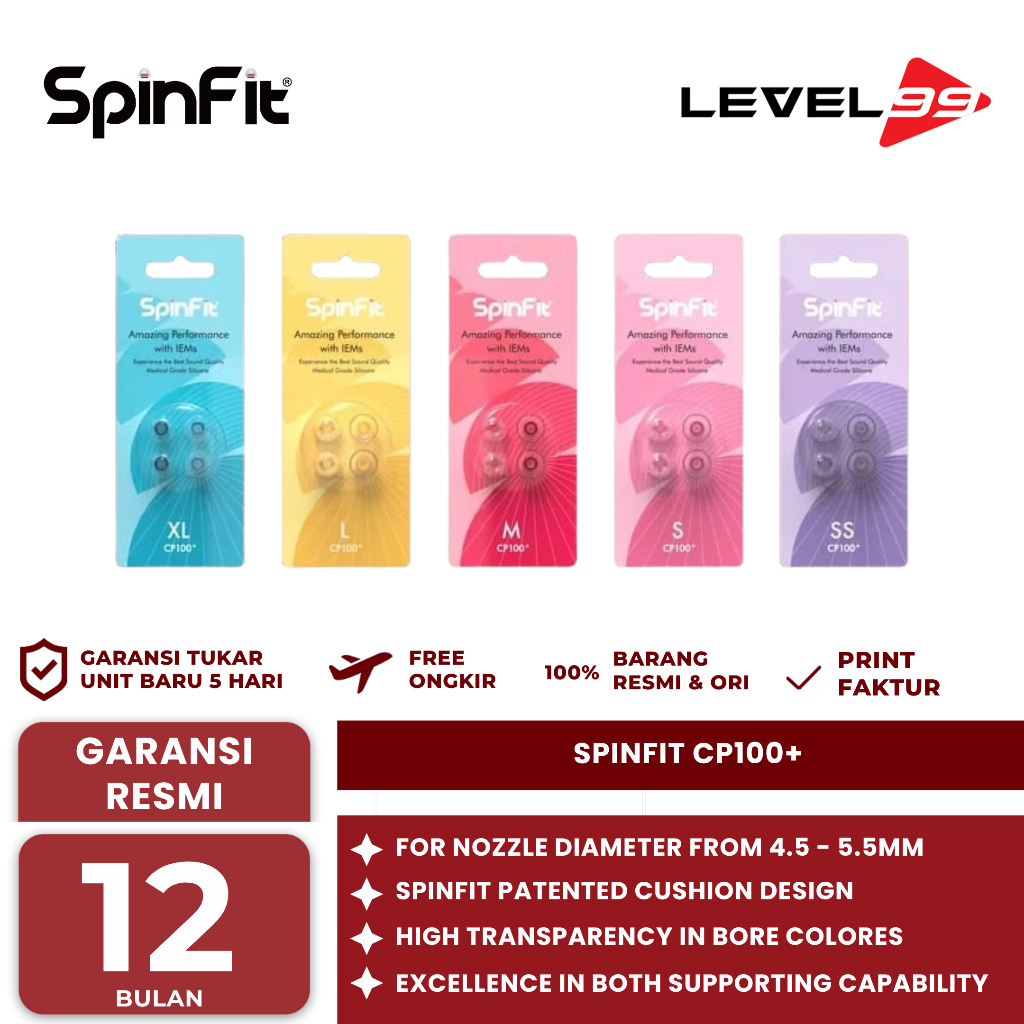 Jual SPINFIT CP100+ / CP100 PLUS EARPHONE IEM EARTIPS IEM SILICON ...